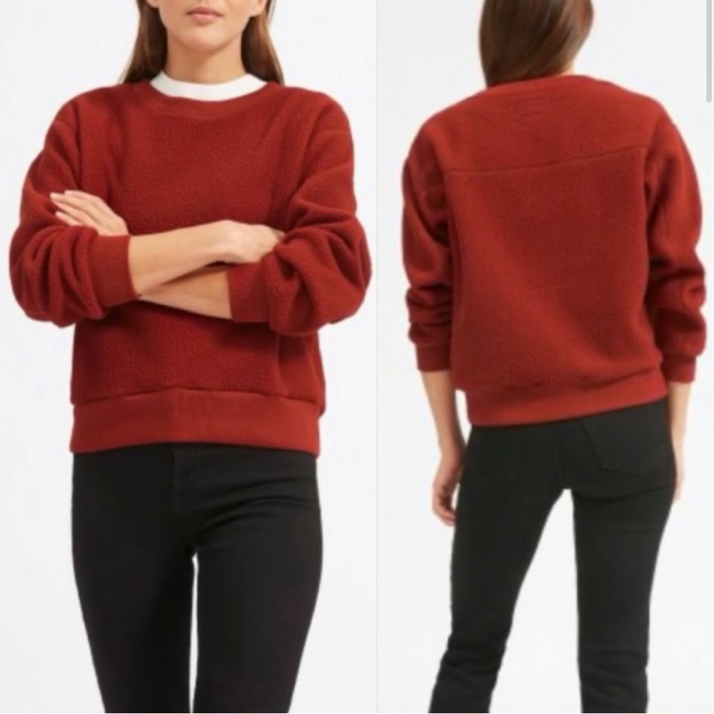 ReNew Raglan Fleece Sweater/Sweatshirt in Rust Red